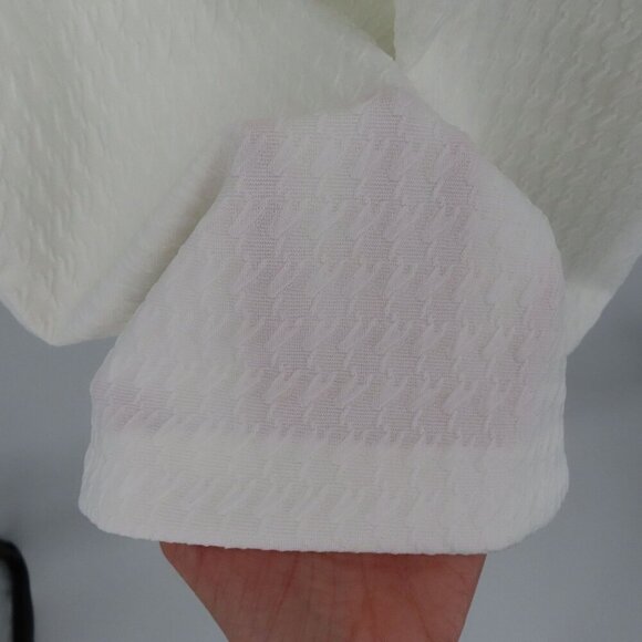 Tommy Hilfiger Women 14 White Houndstooth Sleeveless Sheath Dress Pockets Silver - Picture 6 of 13